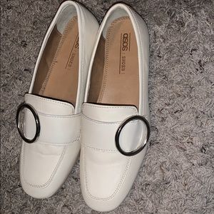 ASOS white faux leather loafers, new.